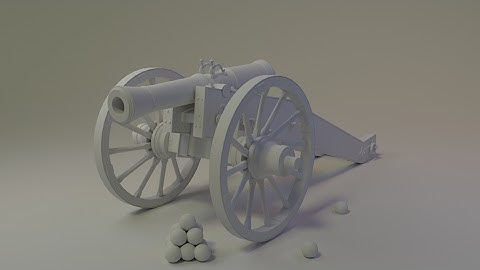 Russian 6 pounder gun (1812) Timelapse Blender 3D / Процесс создания 6 фунтовой пушки (1812)