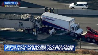3 injured in crash involving multiple trucks on Pa. Turnpike in Bensalem Twp.