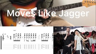 Maroon 5 ft. Christina Aguilera - Moves Like Jagger (guitar cover with tabs & chords)