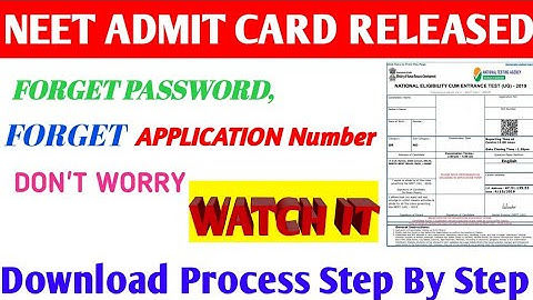 How to Download NTA NEET ADMIT CARD | FORGET PASSWORD | Sabkuch HINDI me #e1technicalcentre