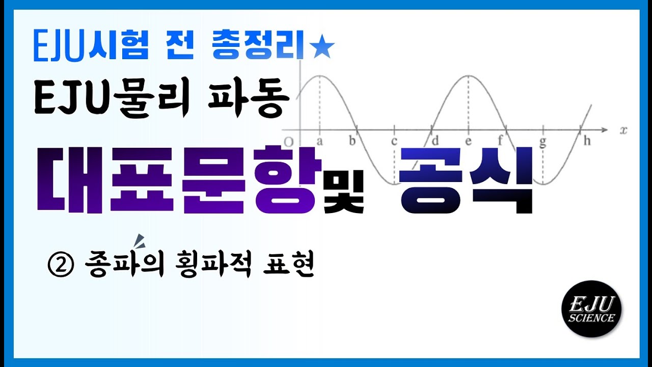 [시험전정리] EJU 물리 파동 대표문항 및 공식/②종파의 횡파적 표현 - YouTube