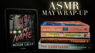 ASMR Whispered May Reading Wrap-Up 📚 Book Tapping & Scratching, Tracing, Paper Sounds, Page Flipping