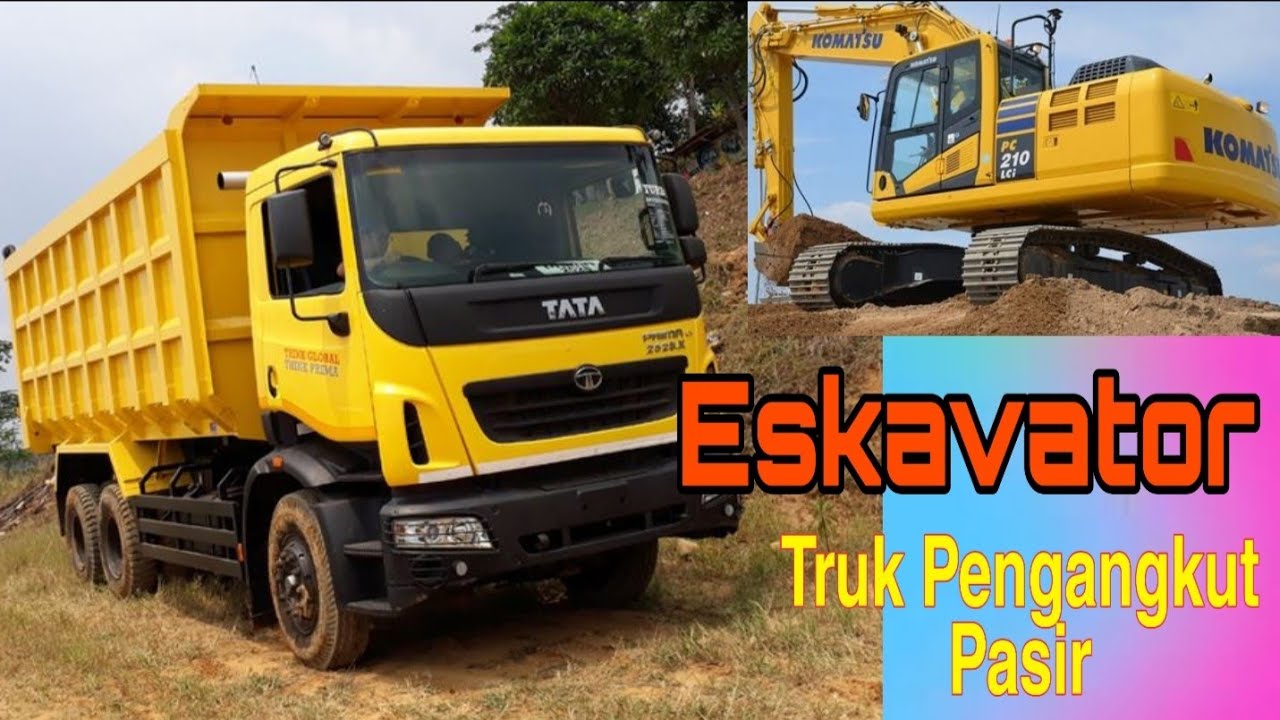 Eskavator Truk  Dump  pengaNgkut Pasir  YouTube