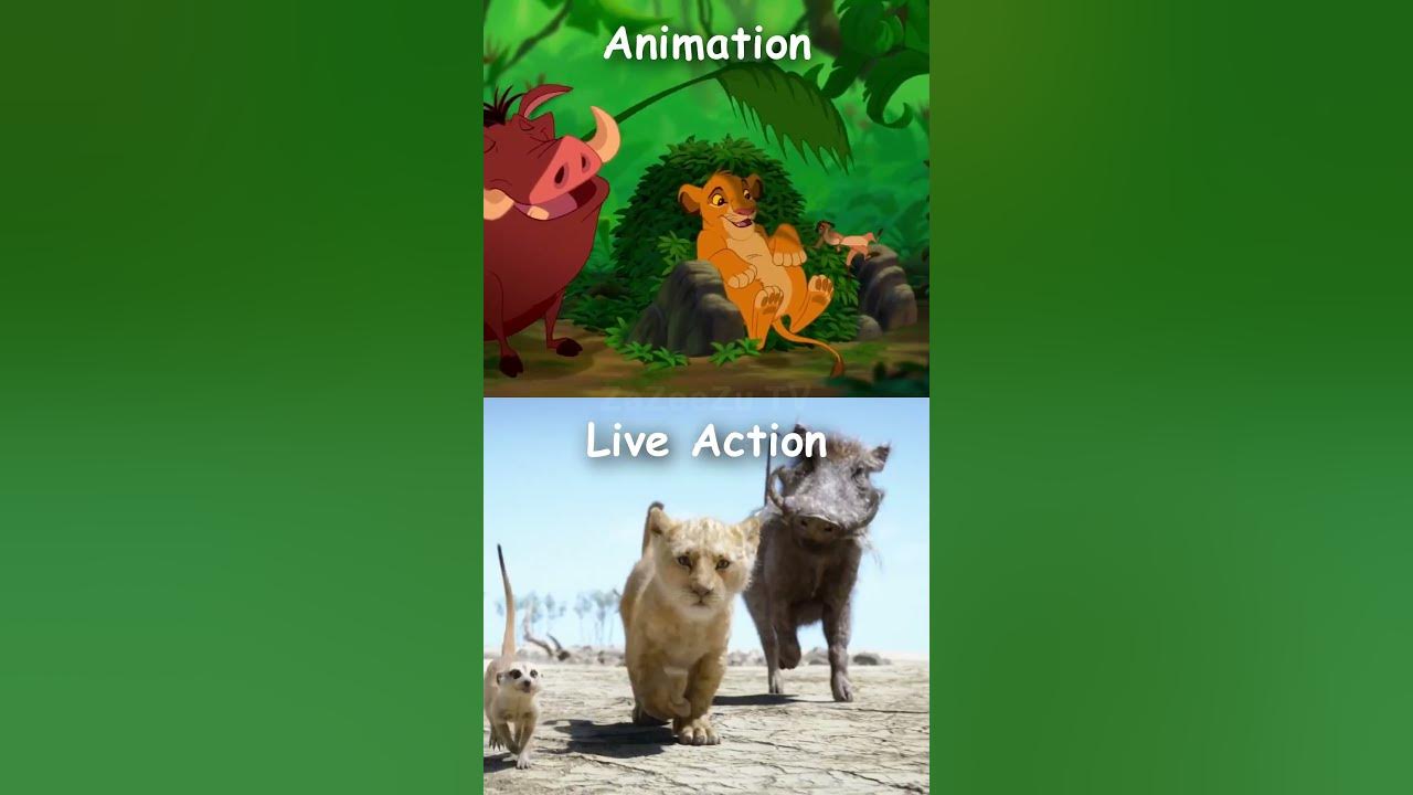 [Animation VS Live Action] The Lion King 🎵Hakuna Matata🎵 (Part 1) #shorts #thelionking #hakunamatata