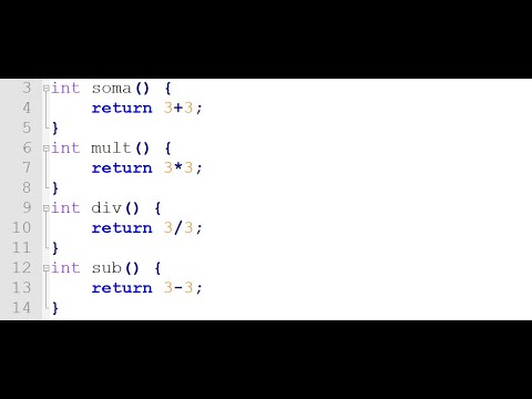 Linguagem C - return 3+3, 3*3, 3/3 e 3-3; - YouTube