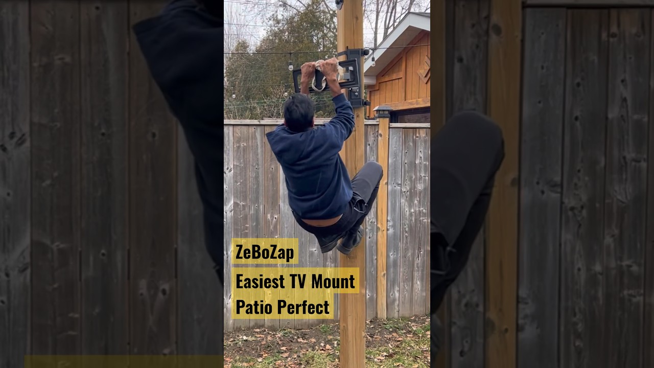 Mounting tv on patio pillar, post and column. All included swivel tv mount for outdoor tv