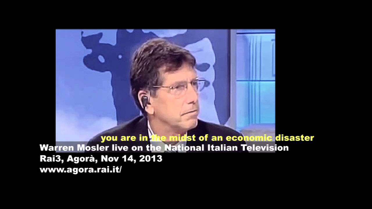 Warren Mosler Live Italian TV YouTube