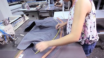 Trousers Waistband Sewing  by template sewing machine
