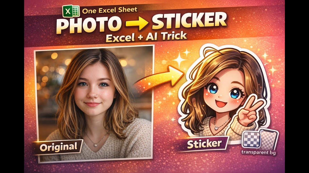 Turn Any Photo Into Stickers with AI (Excel + Gemini Hack) - YouTube