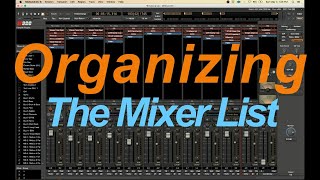 Organizing The Mixer List, In Mixbus