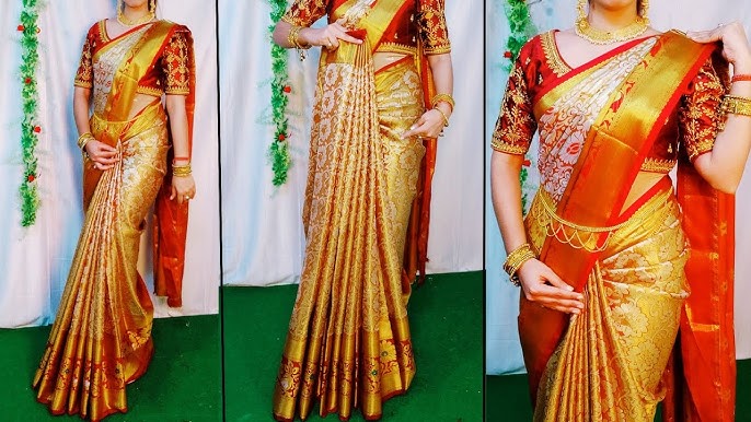 How to Drape Pattu Saree  Saree Draping in Telugu 