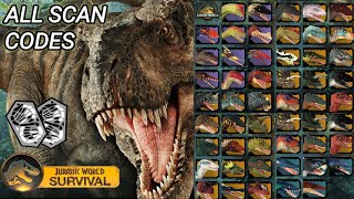 All Jurassic World Survival Play App Scan Codes!!
