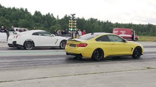 Nissan GT-R R35 vs BMW 435d F32 xDrive St3 1/4 mile drag race