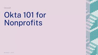 Okta 101 for Nonprofits