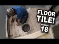 How to Tile A Floor Step By Step - DIY Bathroom Remodel Episode 18