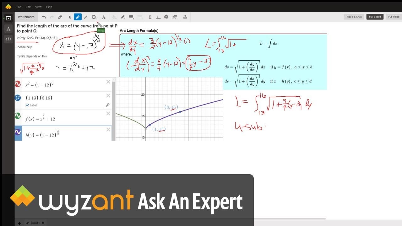 Find The Length Of The Arc Of The Curve From Point P To Point Q Wyzant Ask An Expert