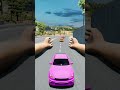 Cars &amp; School Bus vs Giant Pit BollardsCrash #4 - BeamNG.Drive #shorts #viral