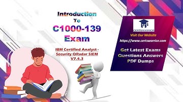 C1000-139 IBM Certified Analyst - Security QRadar SIEM V7.4.3 By Certs Warrior