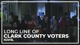 Long line of voters forms at Clark County Elections office