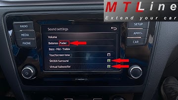 Skoda Rapid, MY2018 – ŠKODA Surround, Virtual Subwoofer and fader settings activation on Swing radio