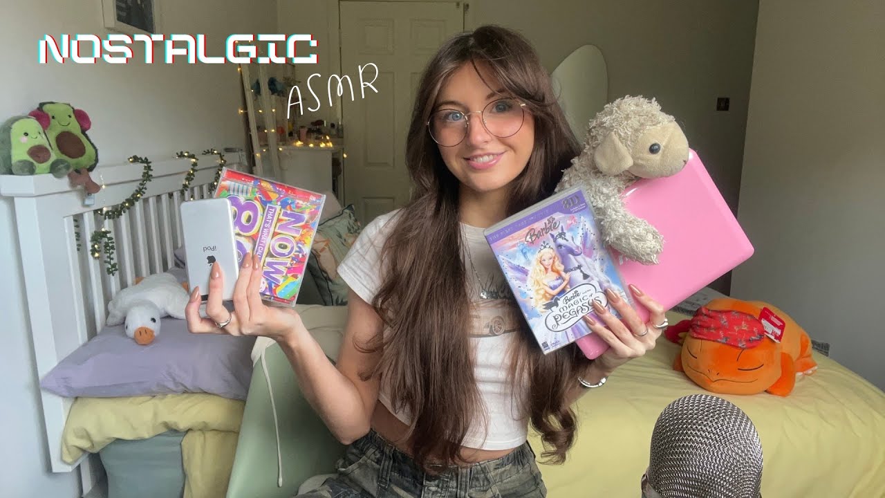 ASMR Things that give me nostalgia🧸 (whispers, tapping, scratching, keyboard clicking)