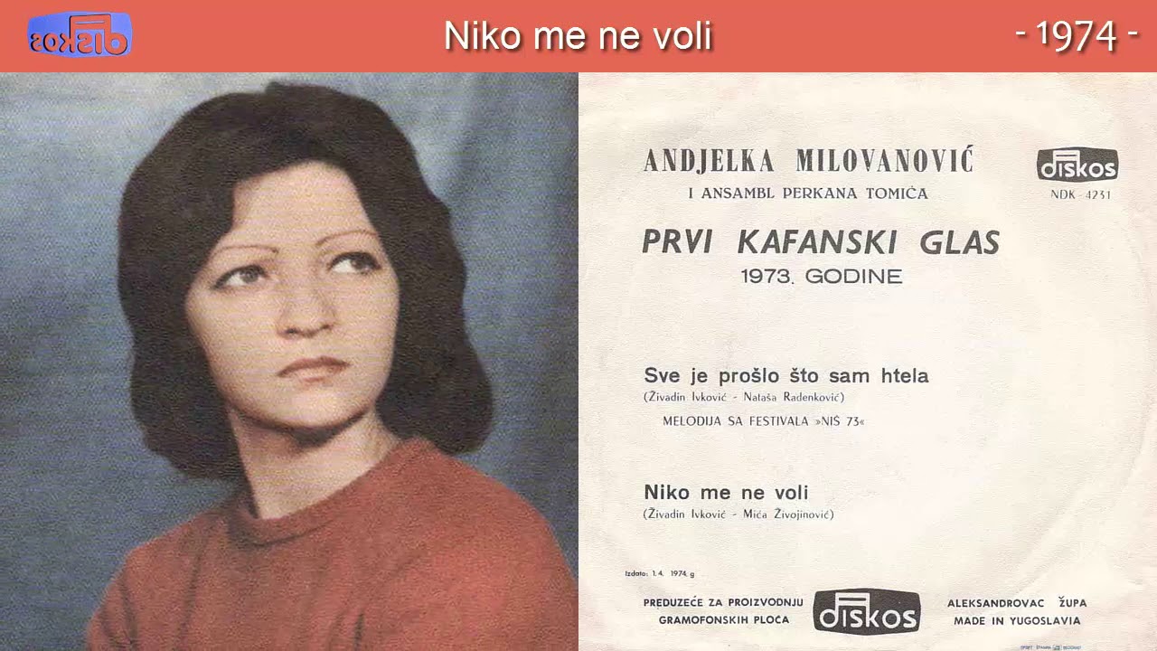 Andjelka Milovanovic - Niko me ne voli - (Audio 1974)