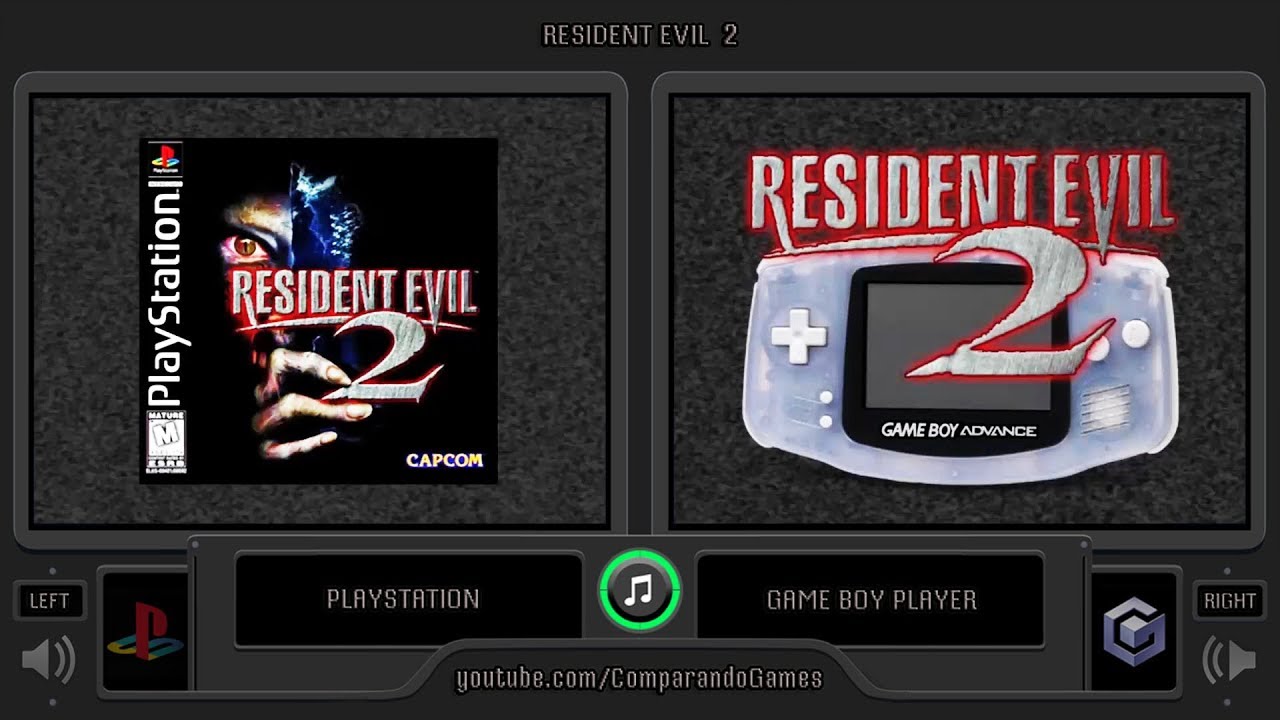 Resident Evil 2 Ps1 Vs Gba Side By Side Comparison Game Boy Player Youtube