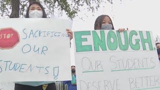 Protests demanding improved COVID protocols for Round Rock ISD schools continue | FOX 7 Austin