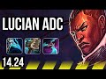 LUCIAN &amp; Nami vs EZREAL &amp; Karma (ADC) | KR Master | 14.24