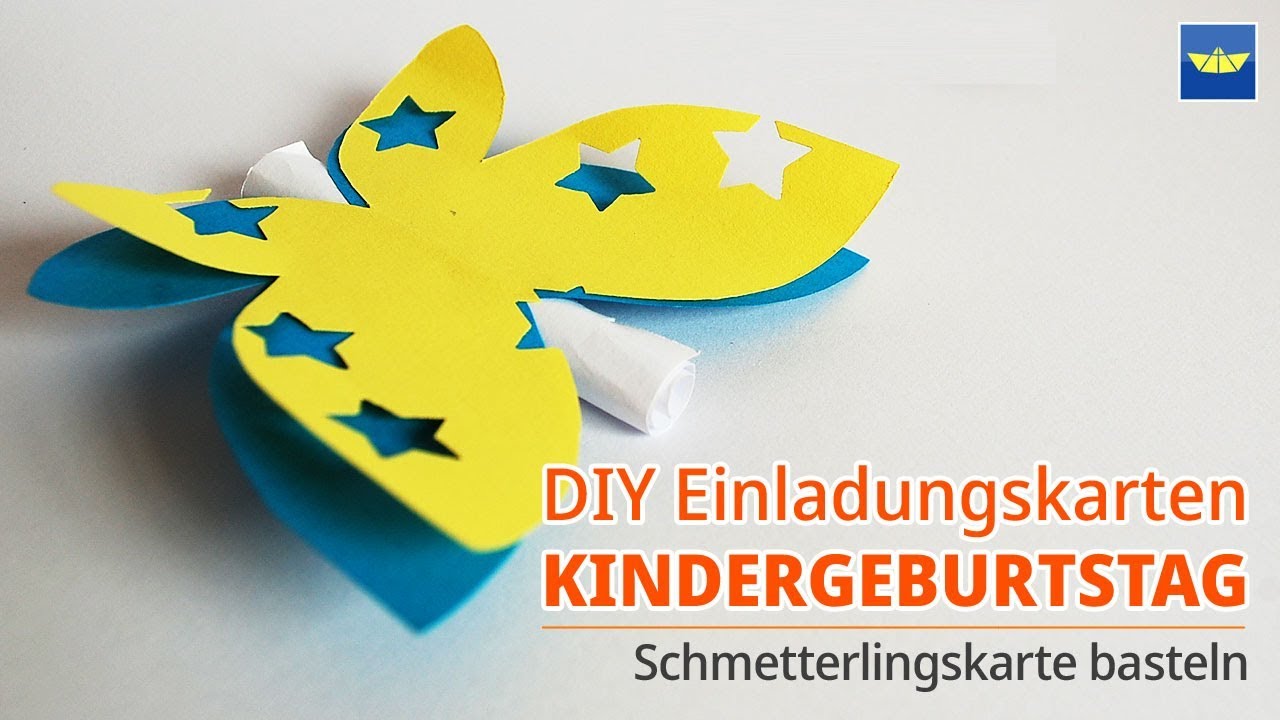 Karte Basteln Einladungskarten Schmetterling Kindergeburtstag Bastelideen Fur Kinder 카드만들기 Youtube