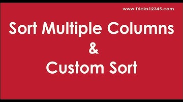 Excel VBA: Sort Multiple Columns and Custom Sort