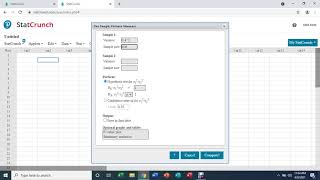 Comparing Two Population Variances, F-test, on StatCrunch| Stat & Math Tutorials.