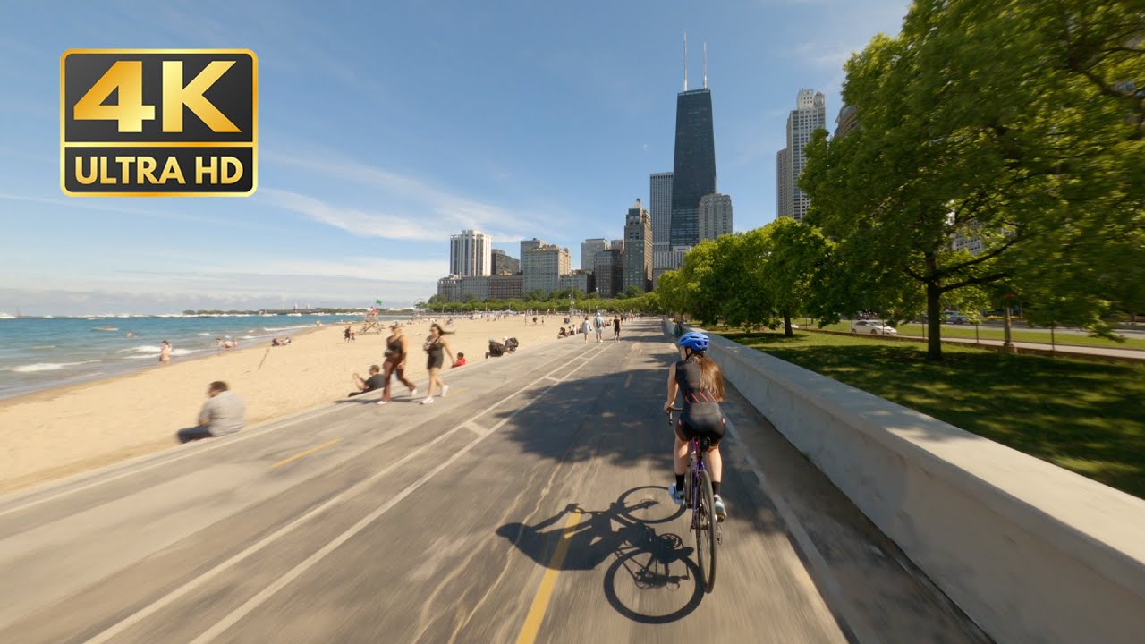Lakefront Trail Chicago 20 minute bike ride workout YouTube
