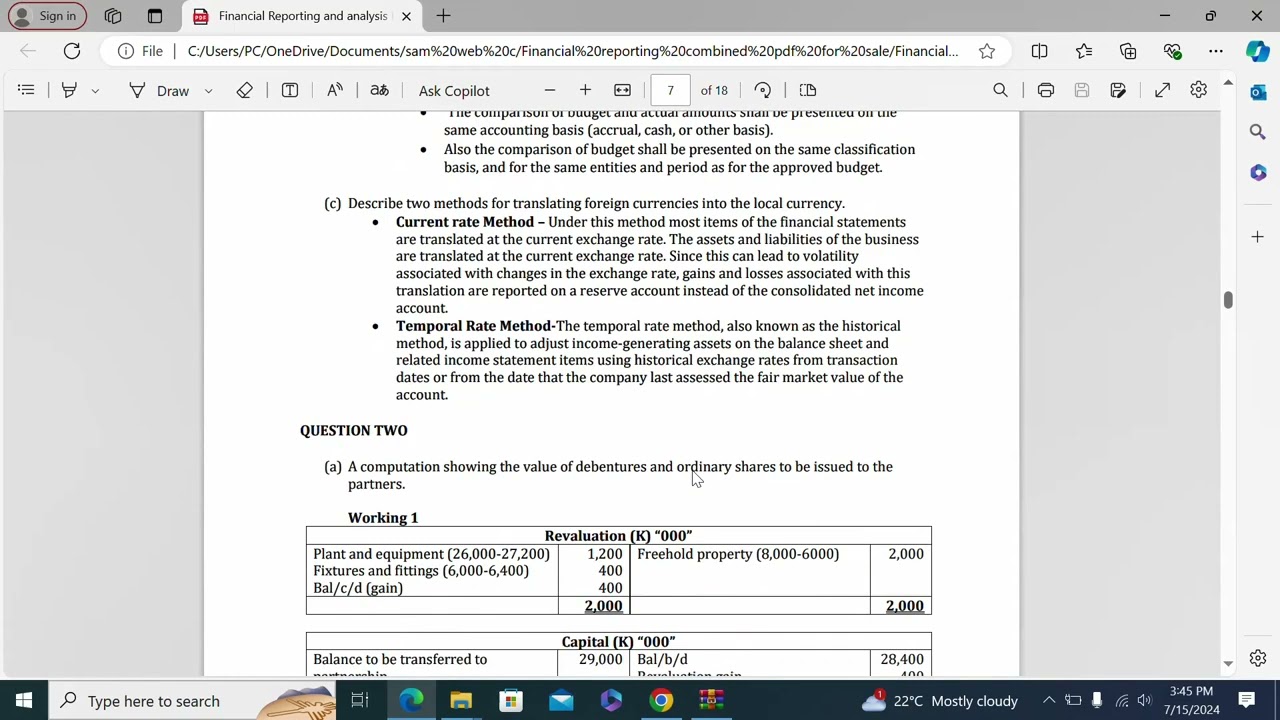 Financial Reporting and Analysis tested by KASNEB in December 2021 Questions and Answers