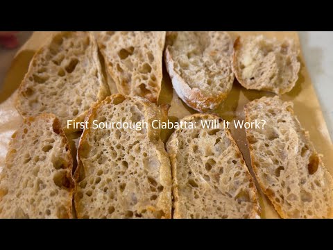 中年の女👩天然酵母パンで初チャバタ格闘中！🥖First Sourdough Ciabatta: Will It Work?