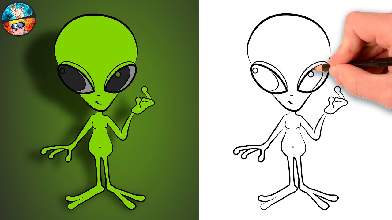 Aprenda a desenhar e pintar um Alien incrível em poucos passos #desenh