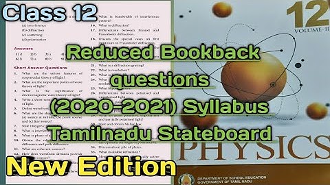 REDUCED | BOOKBACK | QUESTIONS | BASED | ON 2020-2021| SYLLABUS |CLASS 12