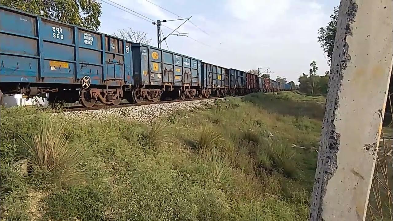 goods train running fast to ayodhya cant to prayagraj route train trending video indian