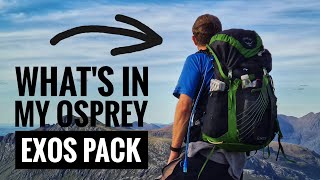 What I pack in my Osprey Exos 48 for Wild Camping & Backpacking