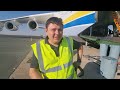 Ан-225 Мрия. Разгрузка в Виндхуке. Процесс разгрузки. А еще короткое интервью с инженером.