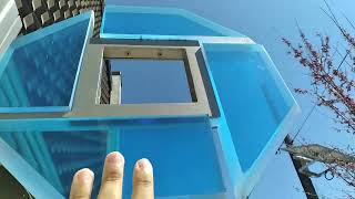 Me touching the Chase Bank logo crystal sign