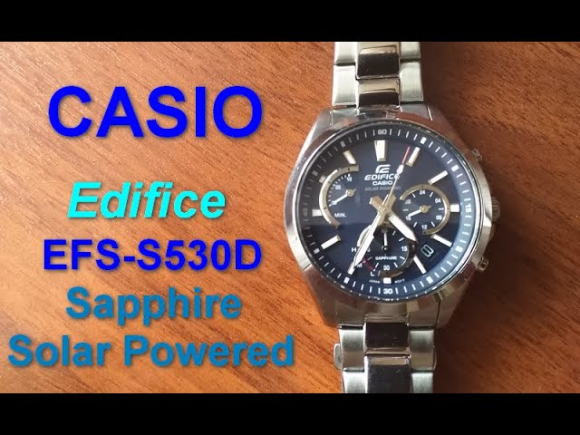 Casio Edifice EFS-S530L-5A Solar powered Sapphire watch video 2018 - YouTube