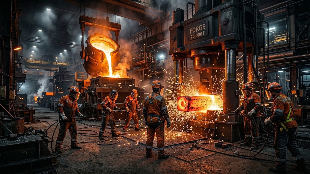 Inside a Giant Steel Factory – How Massive Forged Parts Are Made (Full ...