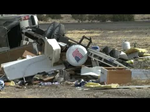 I-40 rollover crash leaves woman injured - YouTube