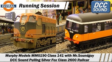 Murphy Models MM0190 Class 141 with Mr.Soundguy DCC Sound pulling a Silver Fox Class 2600 Railcar