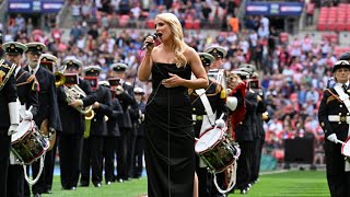 Lizzie Jones MBE sings Abide with me at Rugby challenge cup final - Wembley 2023