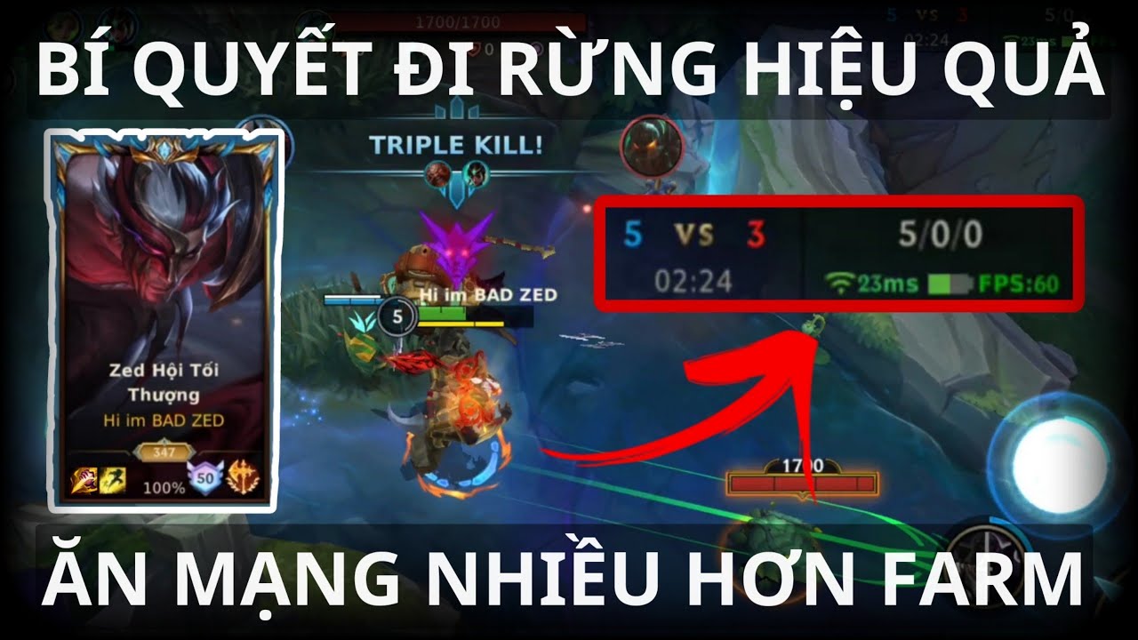 [LMHT Tốc Chiến] 2 Phút Ăn 5 Mạng Đây Là Cách Mà Top 1 Zed Đi Rừng Ăn ...