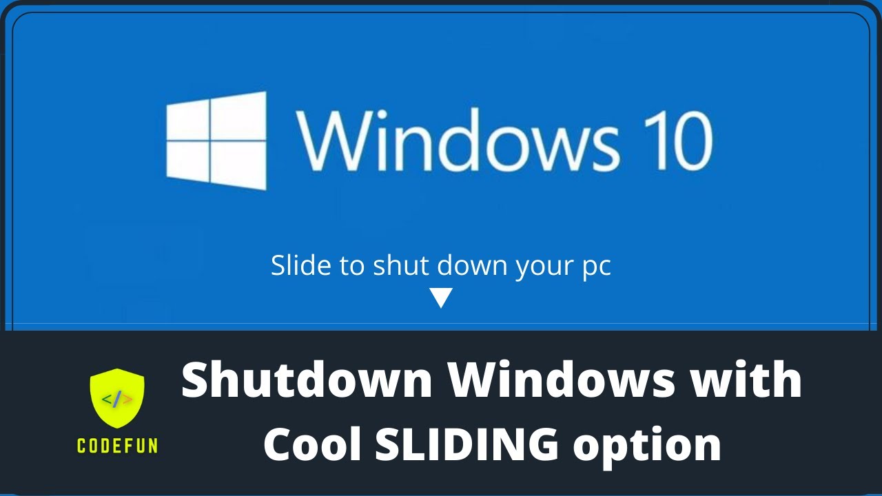 Slide To Shutdown your pc in windows 10 | how to use it, access it ...