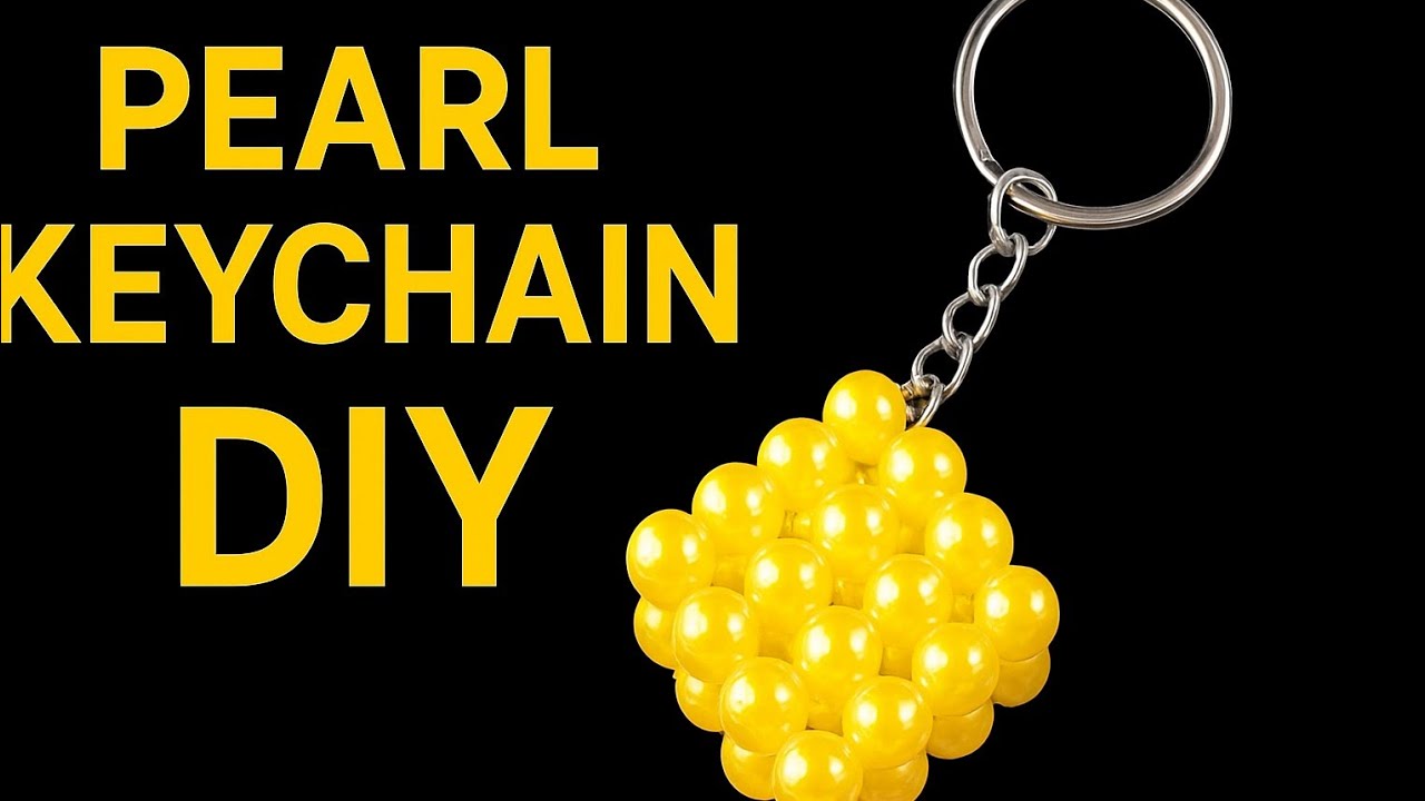 DIY Pearl Square Beaded Keychain | How to Make Keychain & Key Holder at Home