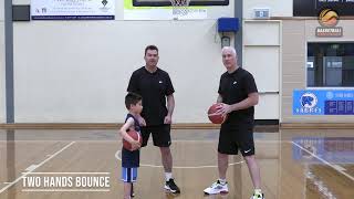 Two hands bounce (between the legs) - Mini-Ball Skills Workout